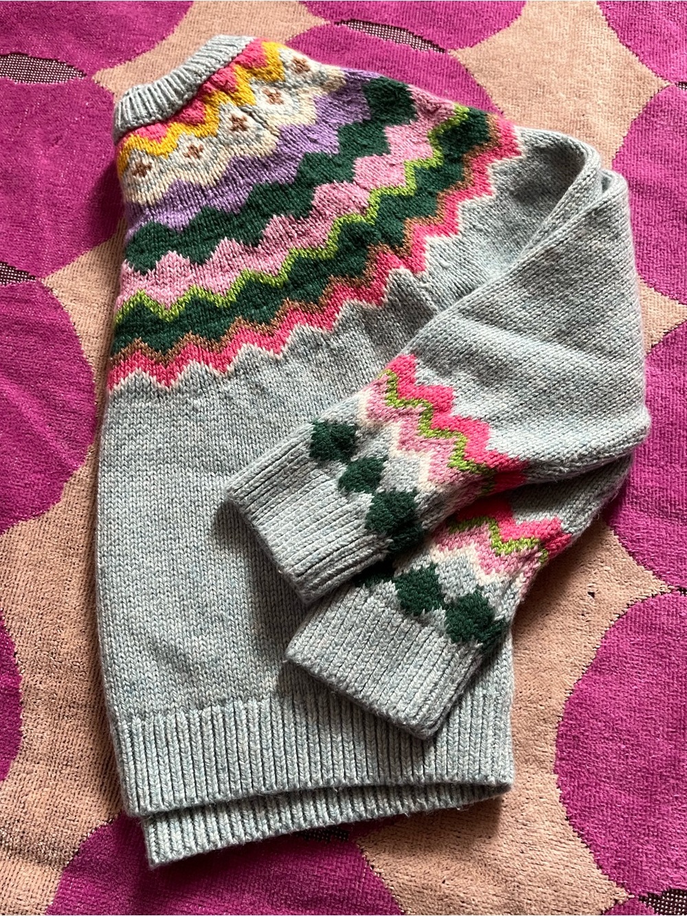 3-4Y Mini Boden Millie Macintosh Eleanor Fair Isle Sweater - Picture 9 of 13